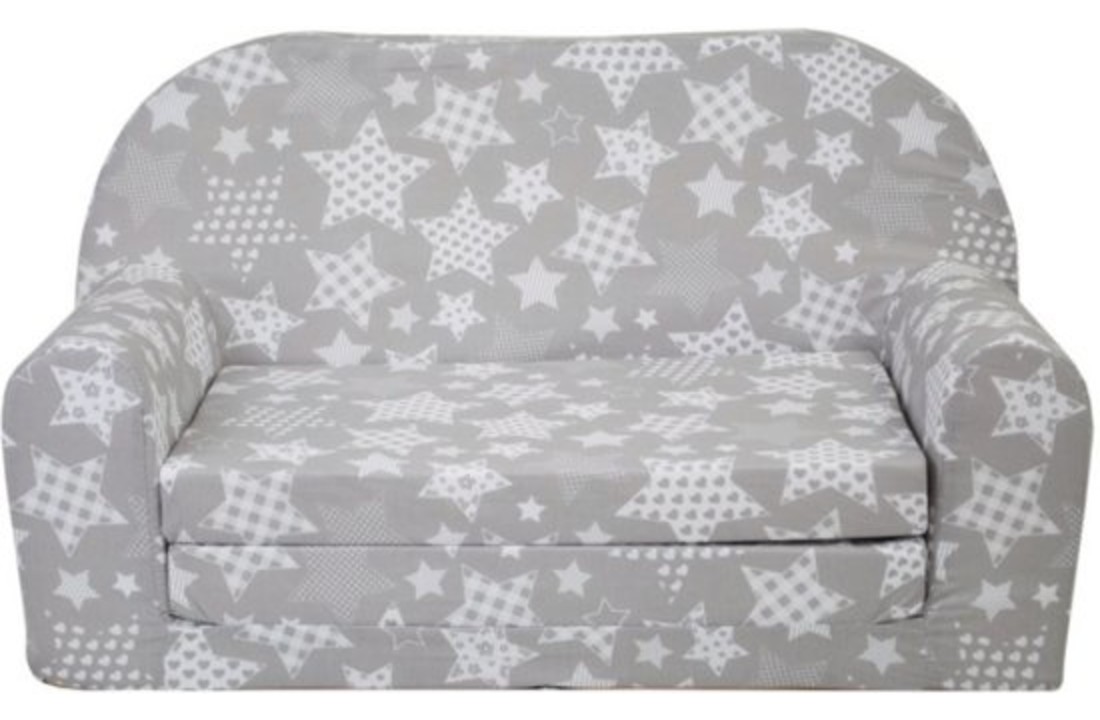 Kinder Slaapbank en logeerbed in één - 85cm x 60cm - Grijze sterren