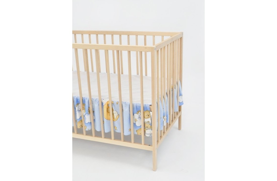 Bedbumper met hemel - 100% katoen - 120cm x 60cm - Blauw beertjes