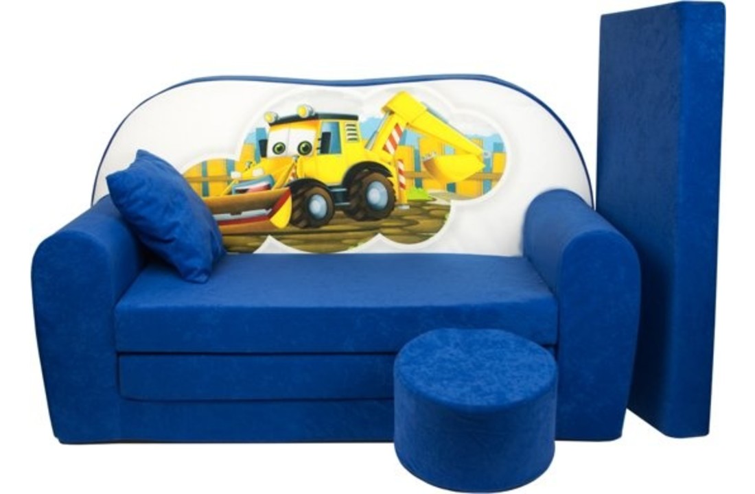 Kinder slaapbank set - logeermatras - sofa - 170 x 100 x 8 - slaapbank - donker blauw - graafmachine