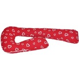 Zwangerschapskussen 100% katoen 235 cm rood met witte hartjespatroon