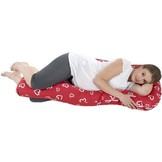 Zwangerschapskussen 100% katoen 235 cm rood met witte hartjespatroon