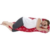 Zwangerschapskussen 100% katoen 235 cm rood met witte hartjespatroon