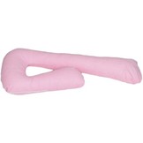 Zwangerschapskussen 100% katoen 235 cm roze met roze ruitjespatroon