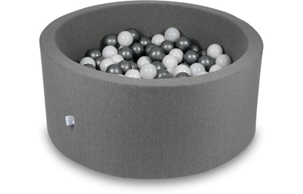 Ballenbak - 300 ballen - 90 x 40 cm - ballenbad - rond donker grijs