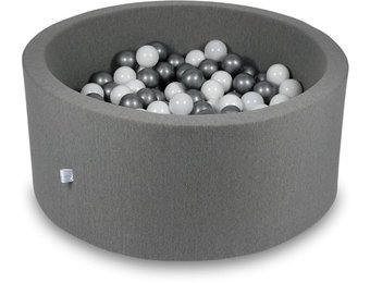 Ballenbak - 300 ballen - 90 x 40 cm - ballenbad - rond donker grijs