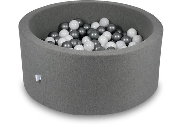 Ballenbak - 300 ballen - 90 x 40 cm - ballenbad - rond donker grijs