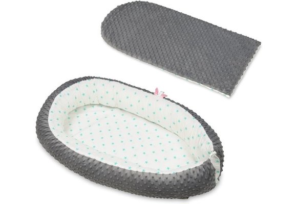 Babynestje - Wasbare hoes - 100% katoen - Grijze sterren