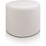 Poef imperia pluche - gebroken wit met grijs/blauwe gloed - 43cm x 53cm