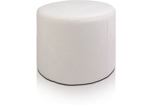 Poef imperia pluche - gebroken wit met grijs/blauwe gloed - 43cm x 53cm