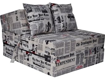 Luxe logeermatras - newspaper - camping matras - reismatras - opvouwbaar matras - 200 x 70 x 15 - met kussens
