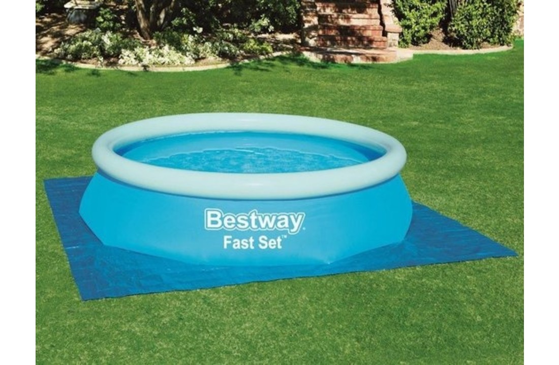 Grondzeil voor opzet of opblaas zwembaden - 335x335 cm - blauw