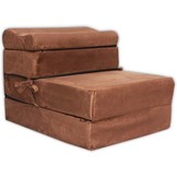 Bruine logeermatras - camping matras - reismatras - opvouwbaar matras - 70 x 200 x 15 met kussen