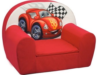 Luxe kinderstoel - kinderfauteuil - sofa - 60 x 45 - rood - cars