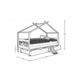 Huisbed kinderbed 90x200 cm grenenhout wit met lattenbodem