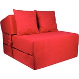Luxe logeermatras - rood - camping matras - reismatras - opvouwbaar matras - 200 x 70 x 15 - met kussens