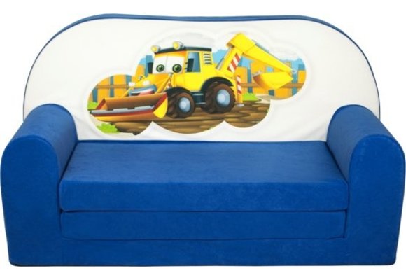 Kinder slaapbank - sofa - donker blauw - logeermatras - 85 x 60 - graafmachine