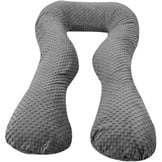 Voedingskussen zwangerschapskussen - 300 cm - grijs Minky dots