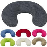 Voedingskussen zwangerschapskussen - 300 cm - grijs Minky dots