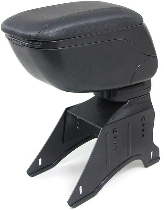 thumbnail: Dubbellaags Zwarte Lederen Armsteun Voor Peugeot 2008 – Opbergconsole Met Schuifbare Bovenklep