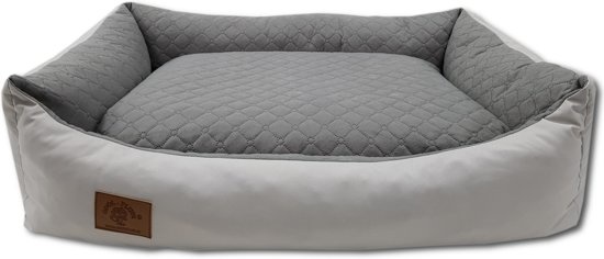 Hondenmand lichtgrijs 100x70 cm - wasbaar hondenkussen - waterdicht hondenbed