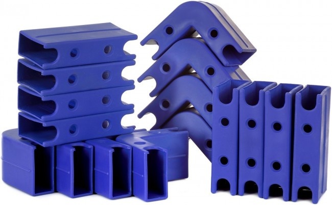 Koppelstukken kinder hekken - connectors voor houten kinder hekken - 8x 90° verbinding + 8x rechte verbinding