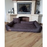 XXL Hondenbed van bruin kunstleer - hondenkussen hondensofa kattenbed hondenkorf - waterdicht