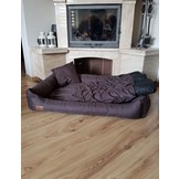 XXL Hondenbed van bruin kunstleer - hondenkussen hondensofa kattenbed hondenkorf - waterdicht