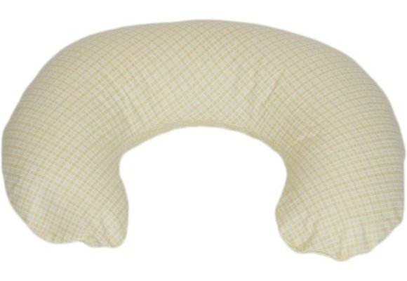 Voedingskussen 100% katoen - 80 cm - crème met crème ruitjespatroon