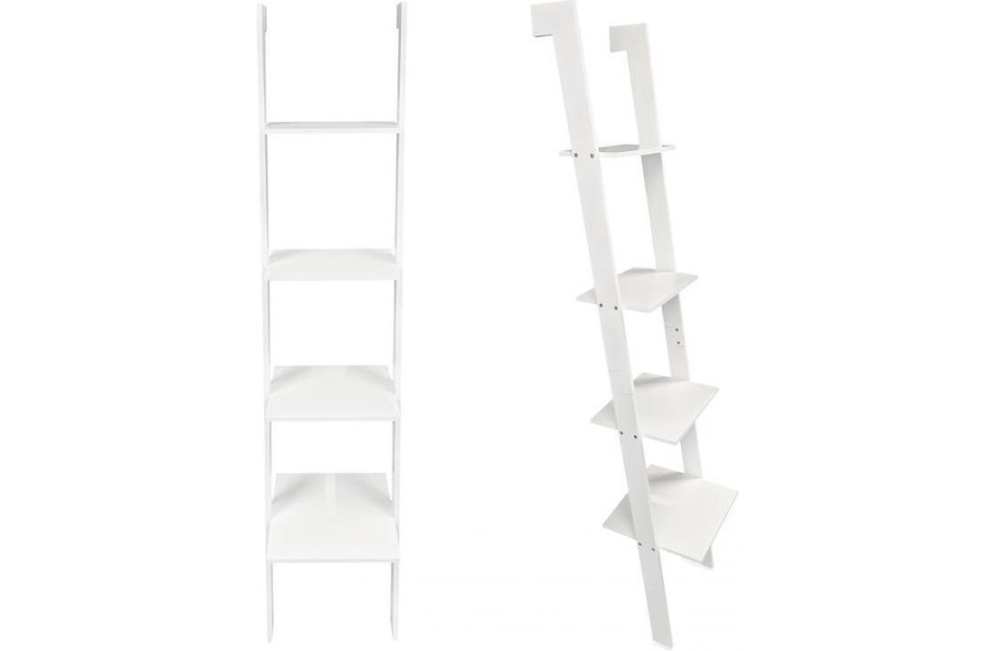 Haarvaten breedtegraad Masaccio Ladder kast 4 schappen wit - Vikingchoice.nl