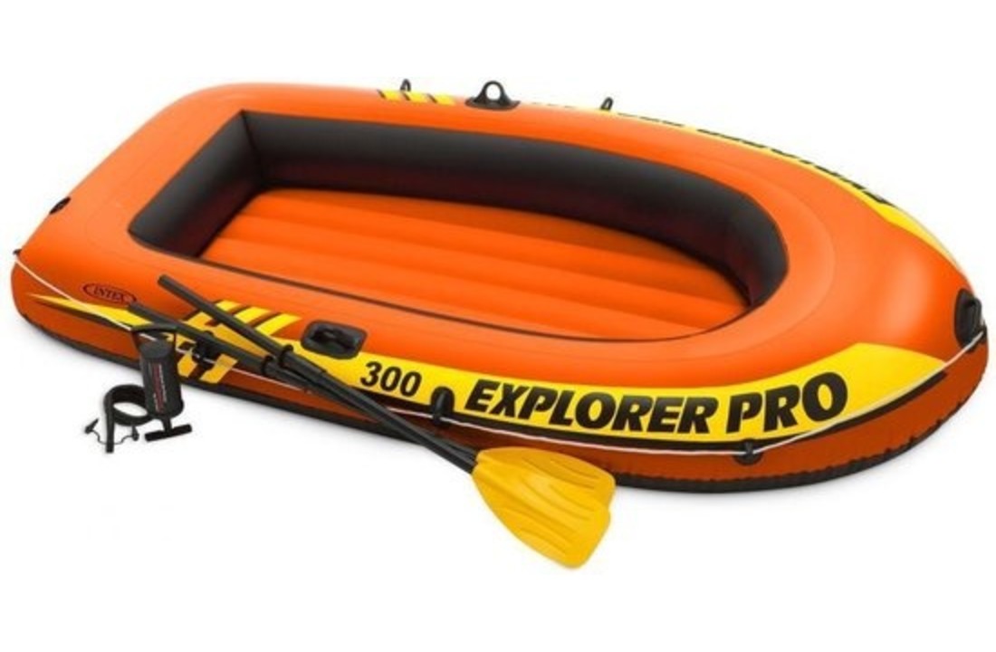 Intex opblaasbare rubberboot - met 2 roeispanen & pomp - 244 cm lang
