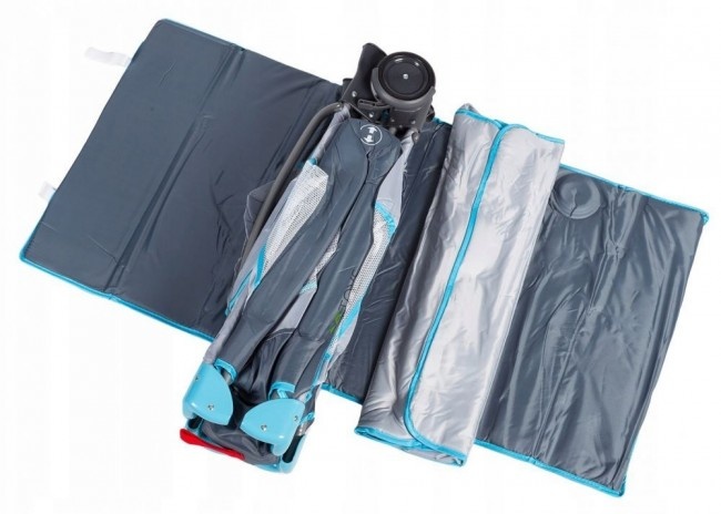 Reisbedje met klamboe zijkanten - opvouwbaar - grijs