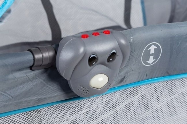 Reisbedje met klamboe zijkanten - opvouwbaar - grijs