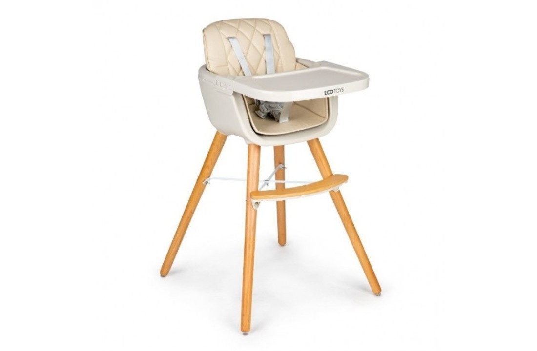 Babystoel in hoogte verstelbaar - beige - afneembaar blad