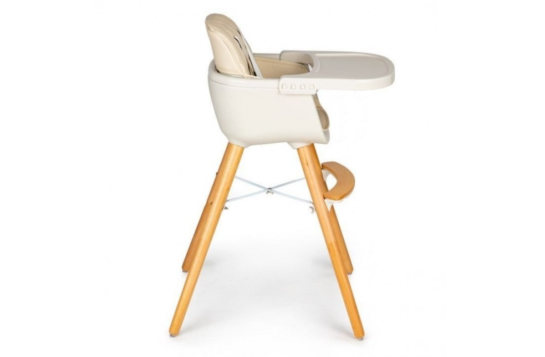 Babystoel in hoogte verstelbaar - beige - afneembaar blad