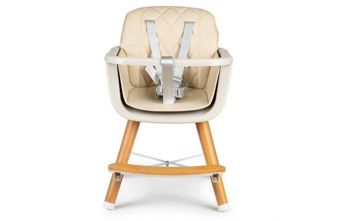 Babystoel in hoogte verstelbaar - beige - afneembaar blad