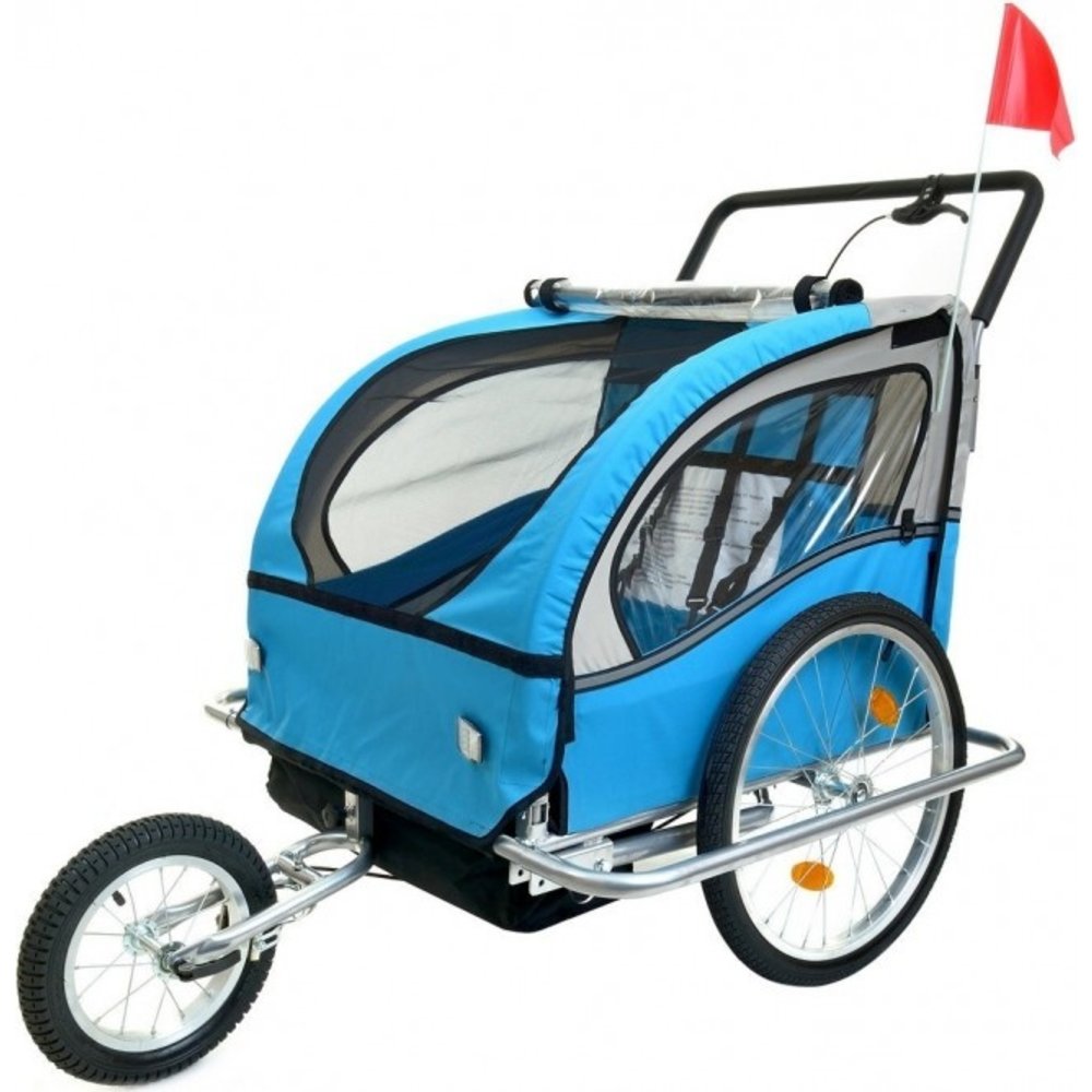 Fietskar voor kinderen - kinderwagen- blauw -