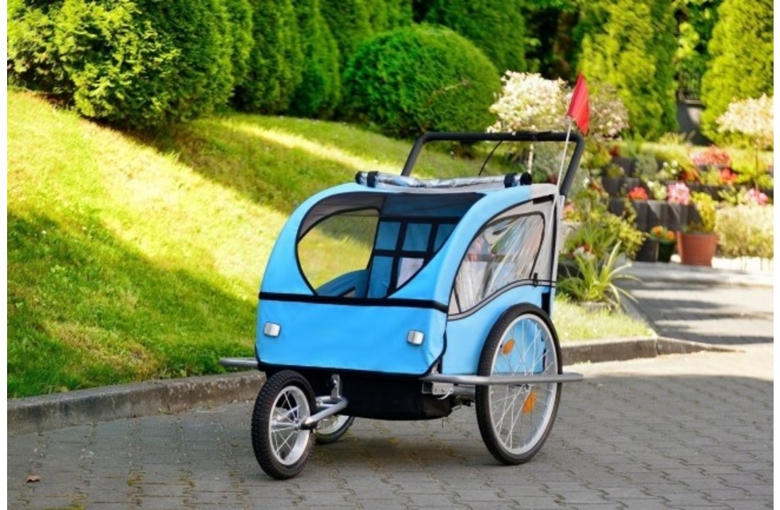 liefde Slaapzaal climax Fietskar voor kinderen - multifunctionele kinderwagen- blauw -  Vikingchoice.nl