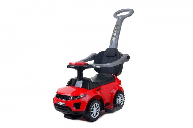 Loopauto met duwstang - rood - met uitvalbeveiliging