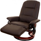 Fauteuil met massage, verwarming en voetensteun - bruin kunstleer
