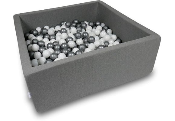 Ballenbak - 600 ballen - 110 x 110 cm - ballenbad - vierkant donker grijs