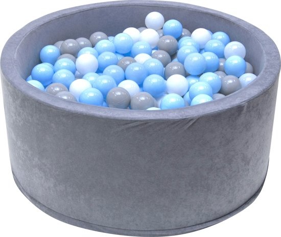 Ballenbak grijs 90x40 cm met 200 ballen Ø 7 cm - stevig ballenbad