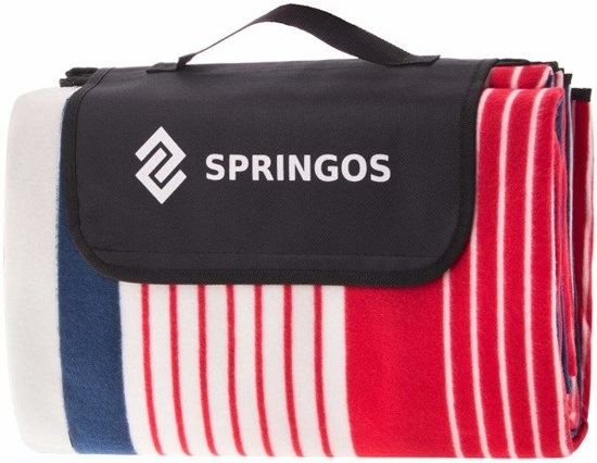 Picknickdeken - 200x200 cm - fleece - gestreept patroon