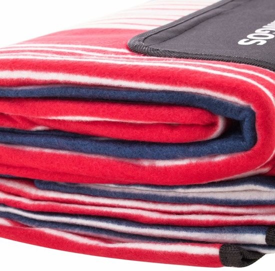 Picknickdeken - 200x200 cm - fleece - gestreept patroon