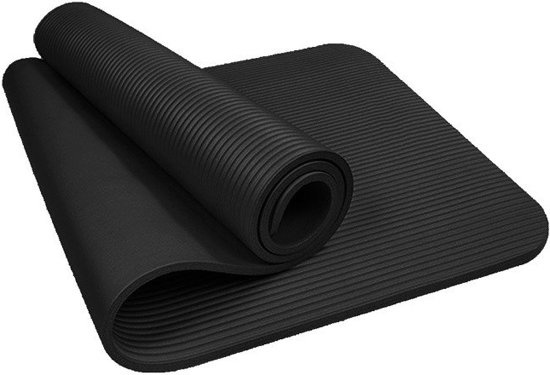Fitness mat - Zwart - 180cm x 60cm x 1cm