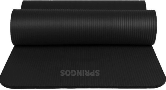 Fitness mat - Zwart - 180cm x 60cm x 1cm