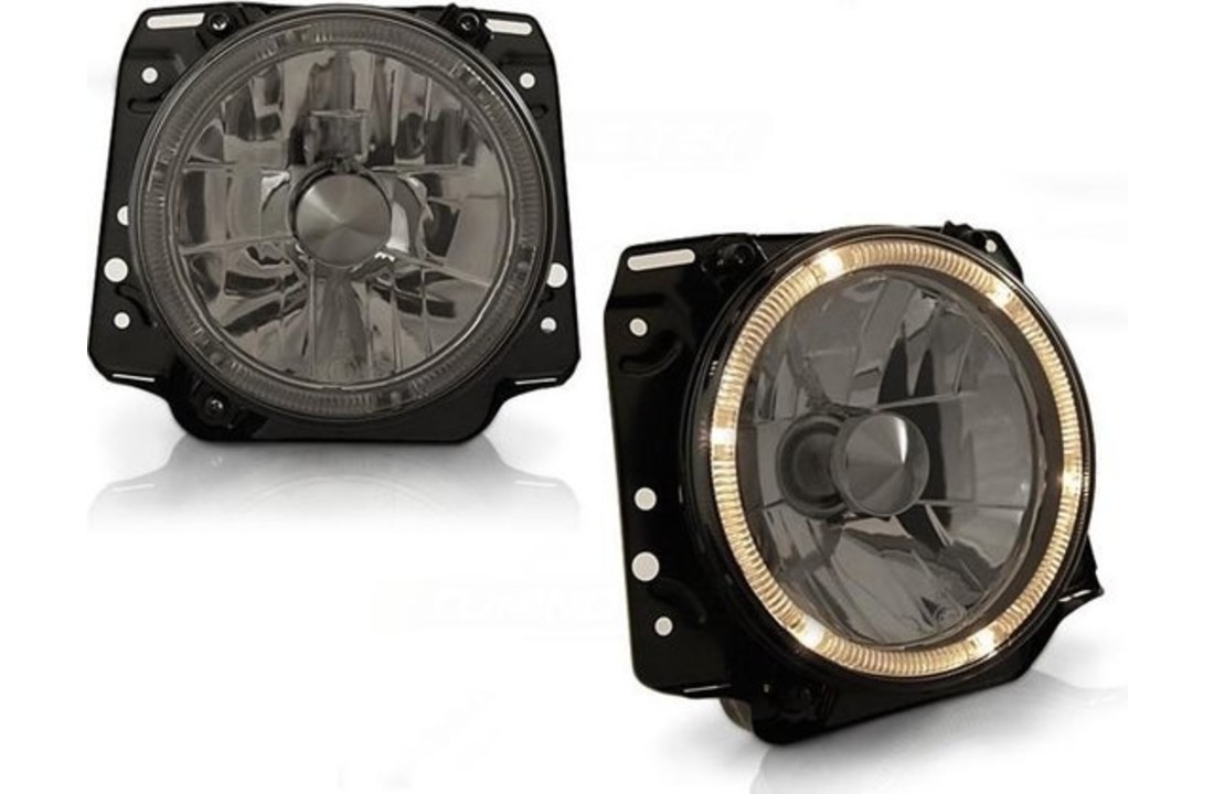 Buitenste koplampen geschikt voor VW GOLF II 2 08 83-08 91 ANGEL EYES SMOKE