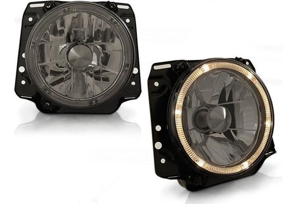 Buitenste koplampen VW GOLF II 2 08 83-08 91 ANGEL EYES SMOKE