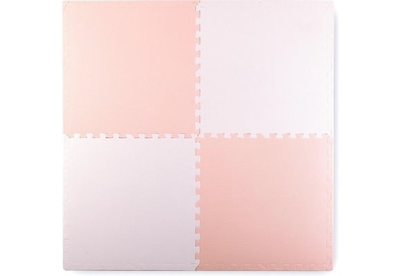 Puzzel speelmat voor kinderen - zachte schuimmat - 120x120 cm - roze & wit