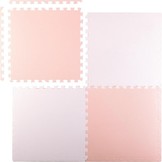 Puzzel speelmat voor kinderen - zachte schuimmat - 120x120 cm - roze & wit