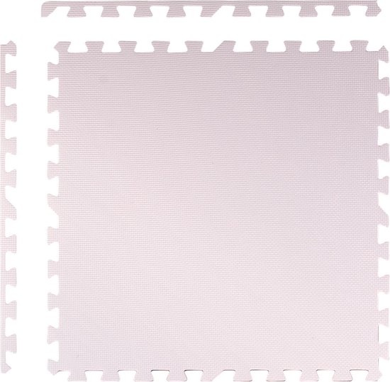 Puzzel speelmat voor kinderen - zachte schuimmat - 120x120 cm - roze & wit